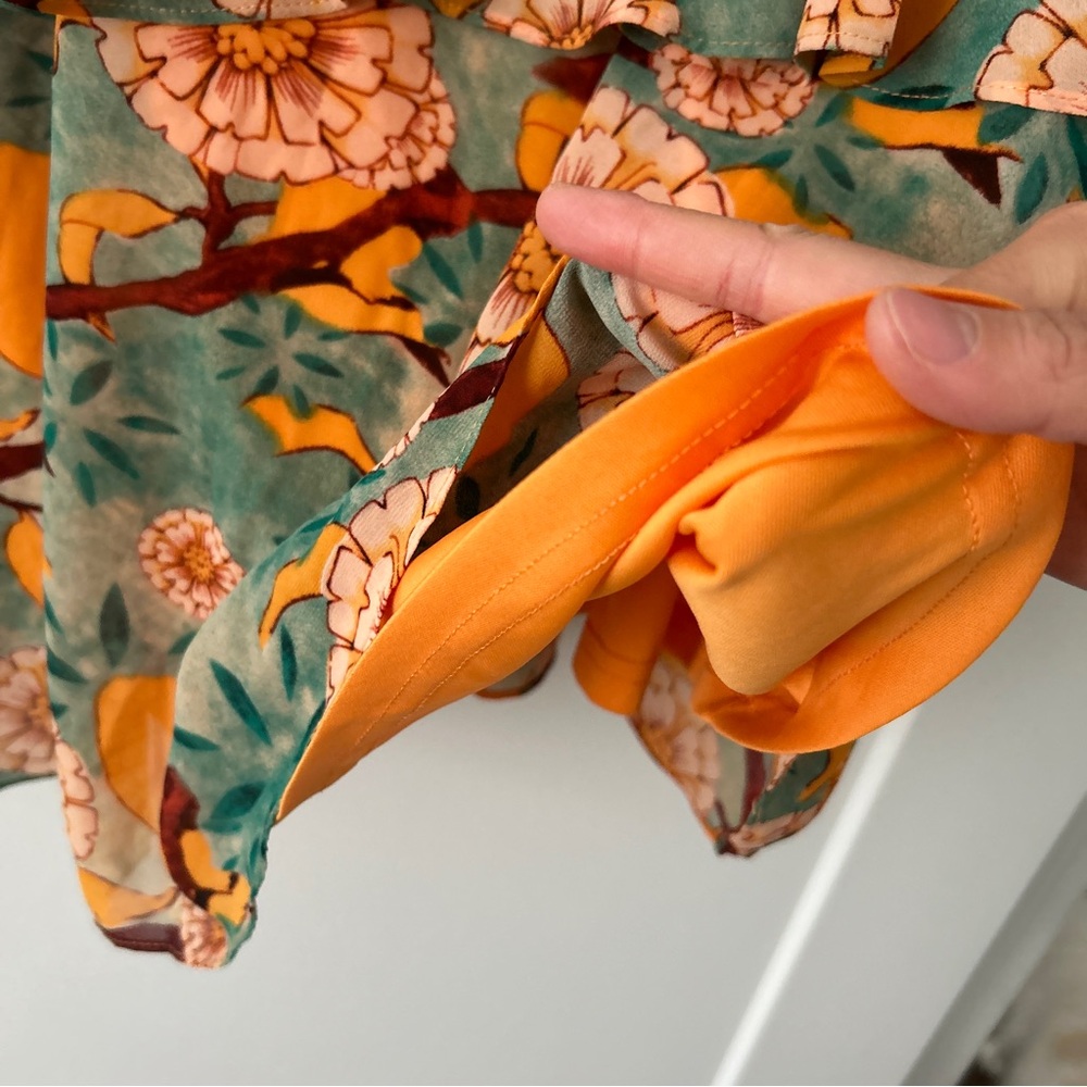 Entro Orange Ruffled High Neck Dress - Picture 6 of 7